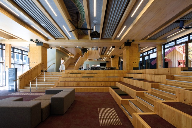 The Hononga space is at the entrance of Ngā Mokopuna. 