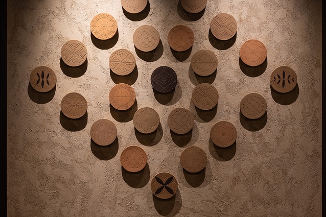 A ceramic art installation by Sāmoan artist Amanda Stowers for Masina Creative.