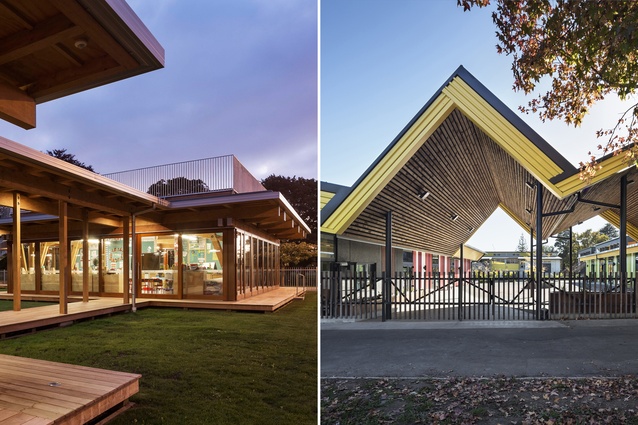 The Cathedral Grammar Junior School (left) and Freemans Bay School (right) were both honoured at the Excellence in Educational Facilities Awards, an Australasian design competition.