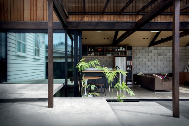 Step straight out of the subtropical garden into the pavilion space.