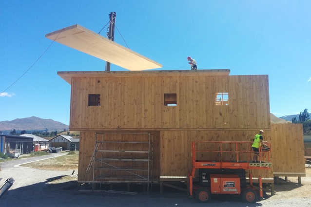 CLT construction of the Lynds Residence in Queenstown in 2016.