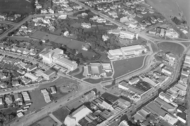 Aerial view of Hutt Civic Centre.