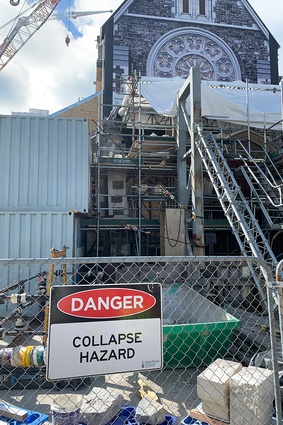 The collapse hazard of the building has made reconstruction extremely challenging.