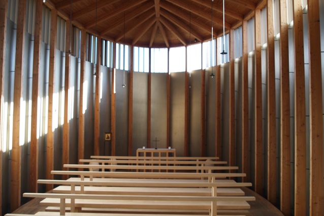 Peter Zumthor’s St Benedictine Chapel in Sumvitg, Switzerland.