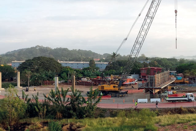 A four-lane flyover project under construction in Papua New Guinea. 