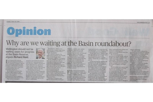 ‘Why are we waiting at the Basin roundabout?’ The Dominion Post, Tuesday 29 March, 2016.