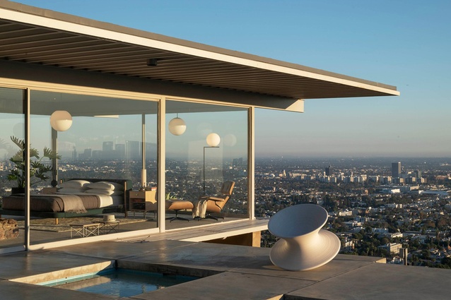 Pierre Koenig’s Stahl House in the Hollywood Hills, Los Angeles. 