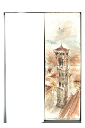 Giotto’s Campanile in Florence, Italy. Drawn by Jasper van der Lingen.