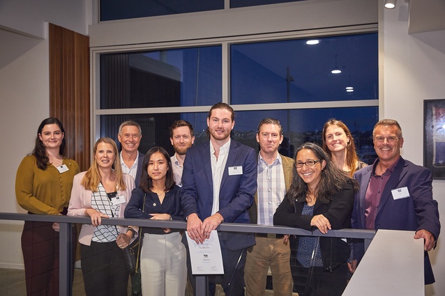 The TSA management team with their current and past recipients. From left: Anna Hitchcock (Key Partner Scholarship recipient 2020), 4th from left, Cynthia Yuan (Keystone Study Awards recipient 2009), centre, Harrison Gosling (2021 TSA scholarship recipient), 3rd from right, Corinna Gibbons-Hurinui (Study Awards recipient 2000), 2nd from right, Sarah Moore (2018 Key Partner Scholarship recipient). Cynthia, Corinna and Sarah are all employees of the TSA team.