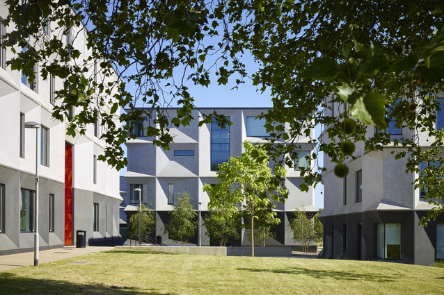 The precast concrete cladding panels used on the Teaching Blocks are beautifully crafted and give a sense of solidity.