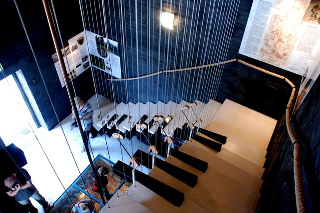 Interior of Lasva water tower in Lasva, Estonia. A conversion into an art gallery/information point.