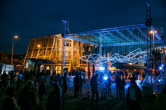 Student installation 'Live and Lit' at CityUps, FESTA 2014. 