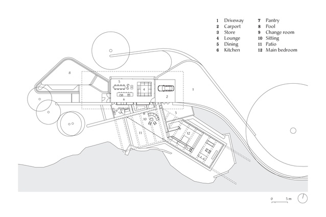 Plan of Lune de Sang Pavilion by CHROFI.