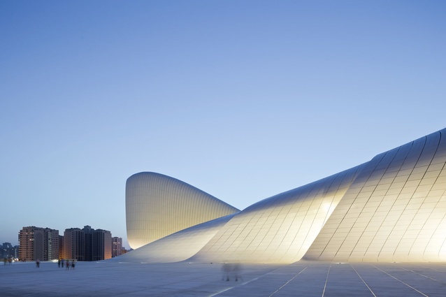 "The surface of the Heydar Aliyev Center’s external plaza rises and folds to define a sequence of public event spaces within," Hadid said.