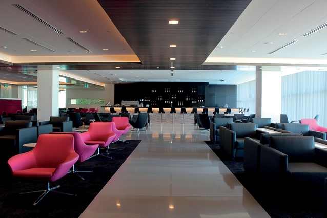 The central bar offers barista-made coffee as well as premium New Zealand wines and signature cocktails. 