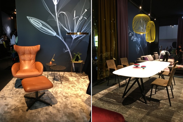 Walter Knoll shows off retro colours and fabrics combined in a surprisingly sophisticated way.