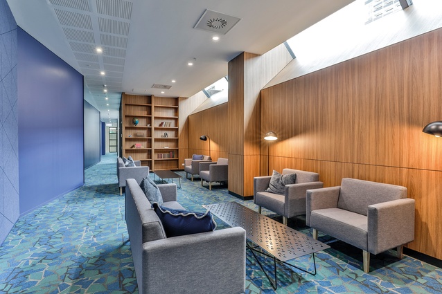 The ‘library’: skylights have been cleverly added to daylight these otherwise landlocked spaces.