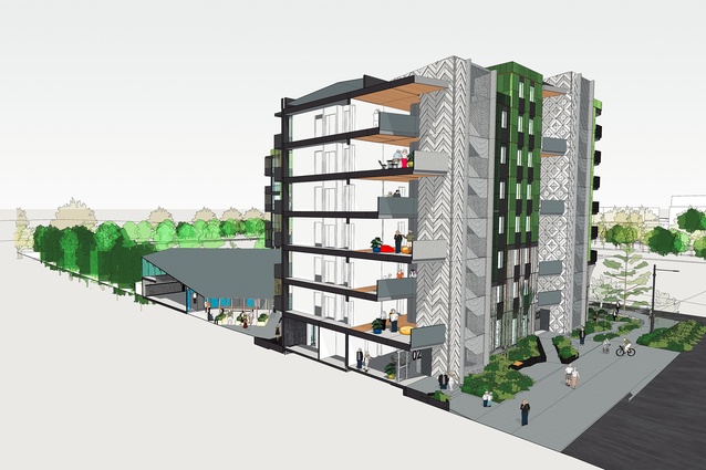 Render of the Hospital Road Apartments.