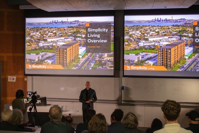 Shane Brealey of Simplicity Living presenting at the lecture. 