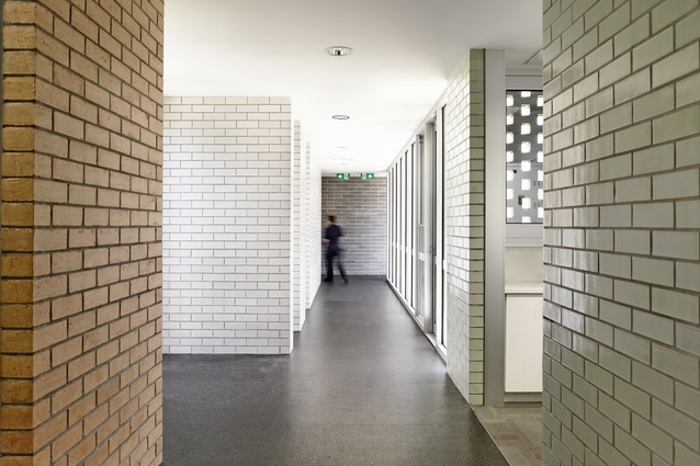 Carrum Downs Police Station. A mini city: a cluster of programmatic elements each figured as an individual volume and distinguished through a particular choice of brick.