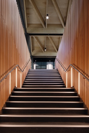 Stairs connect the atrium and lecture theatres.