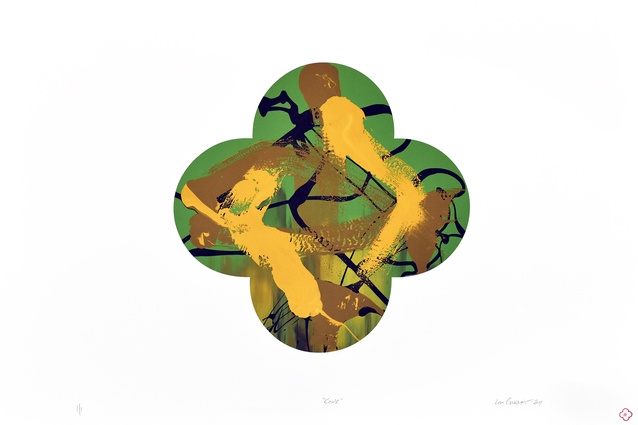 Also on display at the virtual event from Auckland's Gow Langsford Gallery is this Max Gimblett unique screenprint on paper entitled <em>Cove</em> (2019).