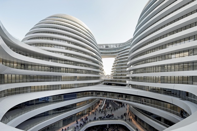 Galaxy Soho by Zaha Hadid Architects, a complex in Beijing that was completed in 2012 and attracted some criticism from local cultural heritage protection groups.