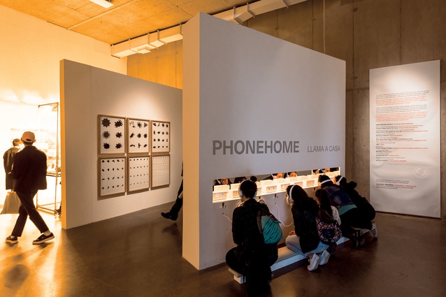 In the <em>PhoneHome exhibition</em>, during Chile’s 2017 Architecture and Urbanism Biennial in Valparaiso, viewers must literally get down on their knees and sit, crouch, squat or kneel to look inside the cabins.
