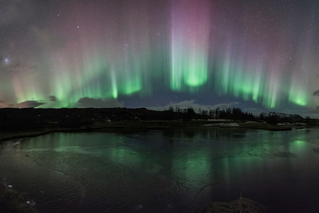 The famed Northern Lights can be seen from Iceland.