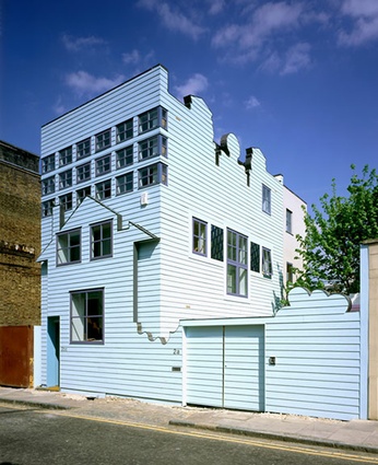 The Blue House in Hackney. Sean Griffiths' house was completed in 2002.