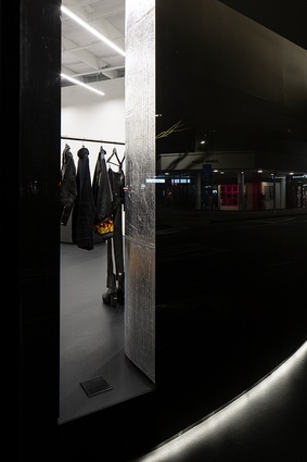 Framed curated views further enhance the sculptural art-meets-fashion design of the store.