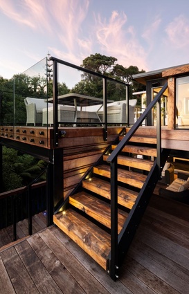 The deck is terraced with many levels to enjoy different pockets of view and private or communal spaces.