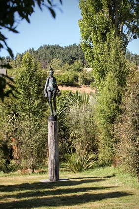 This sculpture is called <em>Bureaucracy and the huia</em> by Alison Erickson.