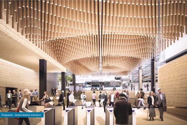 Proposed design of the Aotea CRL station.