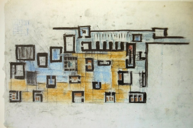 Sketch of Therme Vals (1996), by Peter Zumthor.