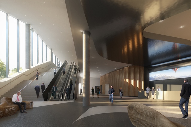 Render of the interior of Christchurch Convention Centre.