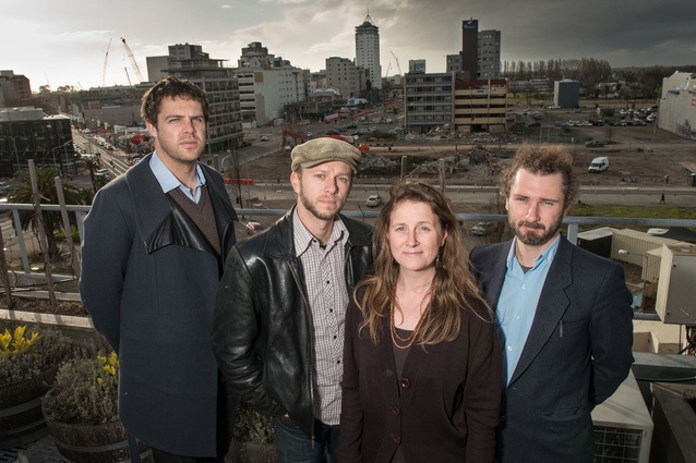 The five editors of <em>Once in a lifetime</em> in Christchurch. 