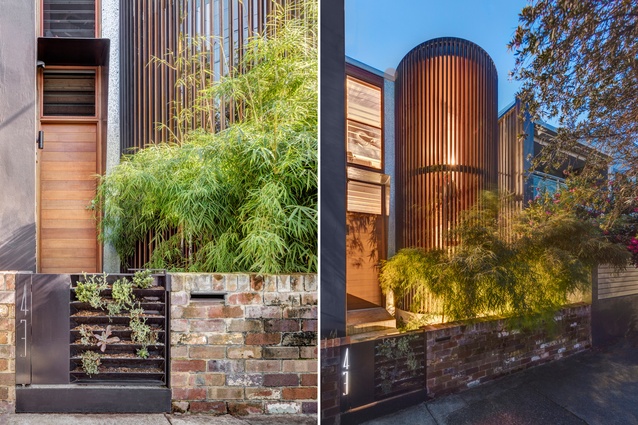 The front of this Sydney terrace houses the stair, which saves space inside and creates a compelling entry.