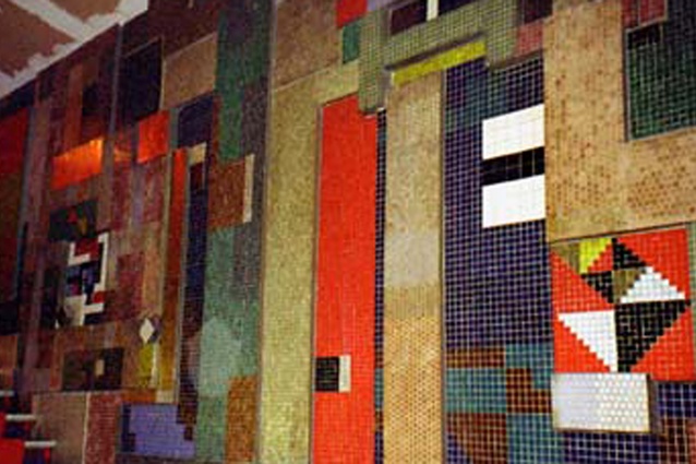 Smith’s mosaic wall at the Odeon Theatre in Auckland.