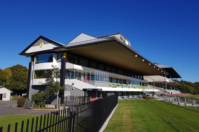 Winner: Resene Total Colour Commercial Exterior Colour Maestro Award – The Club Grandstand Riccarton Park by Alan Cowie of Design Team.