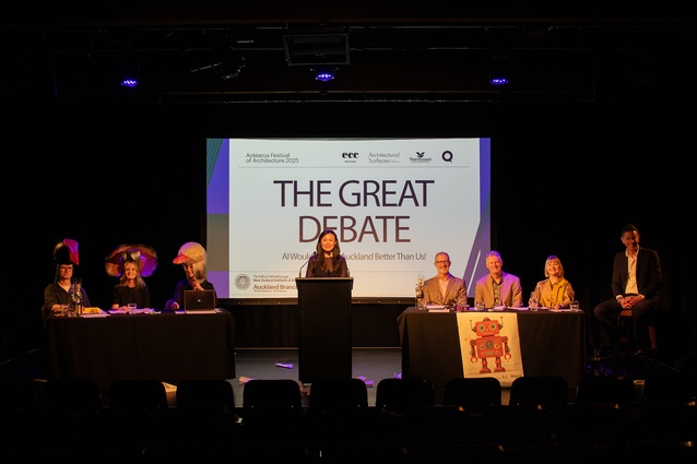 The Great Debate Team: Jon Rennie, Nicole Stock, Stephanie Miller, Jenny Chen, Gordon Harcout, Mike Quirk, Lindley Naismith, and Wallace Chapman.