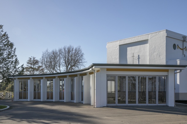 Palmerston North Crematorium, Chapple Architecture winner of the Resene Total Colour Heritage Colour Maestro Award.
  