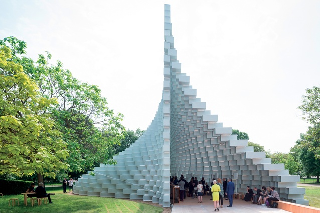 The 2016 Serpentine Pavilion by BIG, a fibreglass brick structure that takes the form of an ‘unzipped wall’ hosted events throughout the English summer.
