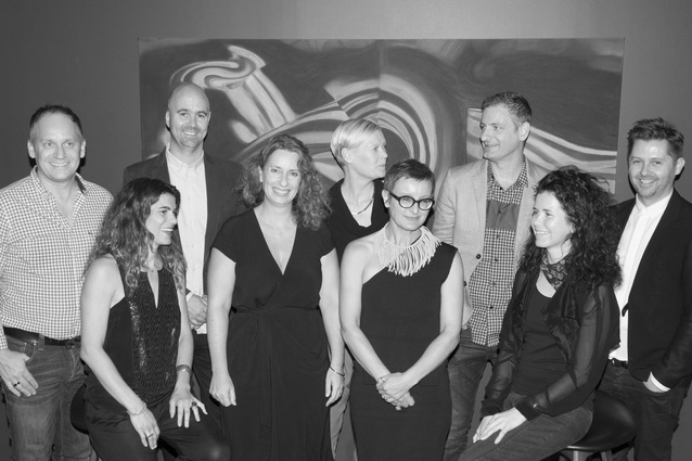 Members of the 2014 Australian Interior Design Awards jury, at Isis’s Melbourne office where judging took place. Pictured are (left to right) Paul Kelly, Susanna Bilardo, Hamish Guthrie, Joanne Cys, Geraldine Maher, Victoria Judge, Matthew Blain, Christina Waterson and Ryan Russell. Not pictured is John Gertsakis.
