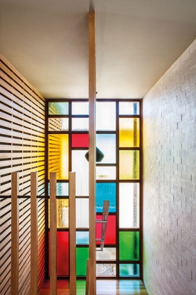 Winsomere House: stained-glass windows create privacy.