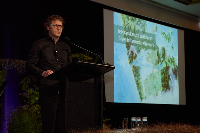 Gary Marshall of Resilio Studio pictured here presented ‘A green infrastructure network for Manukau’.