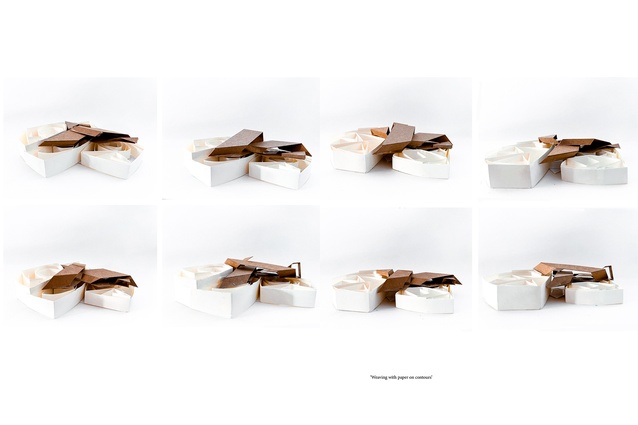 Thesis models, weaving with paper on contours.
