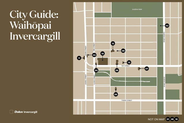 <em>Itinerary City Guide: Waihōpai Invercargill</em>. Featured is <a 
href="https://www.dulux.co.nz/colour/yellows/invercargill/"><u>Dulux Invercargill</u></a>, Dulux Colours of New Zealand.