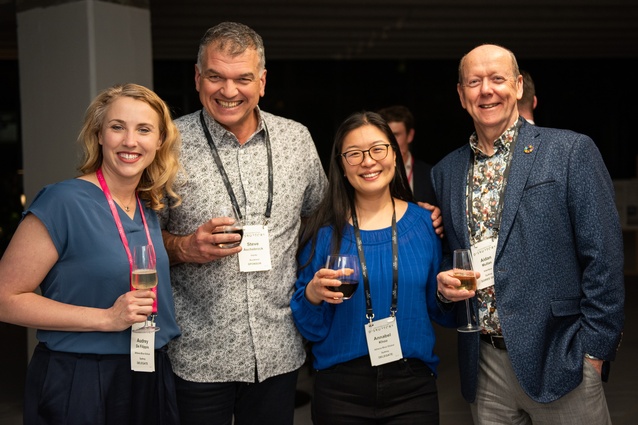 Audrey de Filippis (Athena Blue Global) and Steve Aschebrock (Inzide) with guests at The Formery.