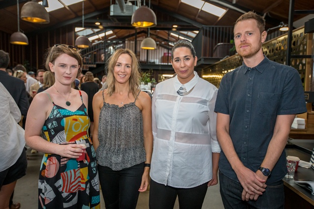 Madeleine Smith (Pop THAT), Michelle Halford (The Design Chaser) and Rachel Jury (White Studios) with Thomas Cannings (<em>Urbis</em>).
